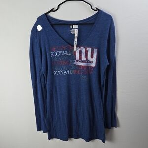 NFL Teams New York Giants  Womens Blue Long Sleeve Tee Sz 2XL